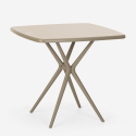 Regas beige havebord sæt: 2 farvede stole og 72x72 cm firkantet bord 