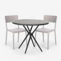 Aminos Dark sort havebord sæt: 2 farvede stole og 80 cm rundt bord Model