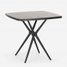 Regas Dark sort havebord sæt 2 farvede stole og 72x72cm firkantet bord 