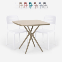 Larum beige havebord sæt: 2 farvede stole og 72x72 cm firkantet bord Egenskaber