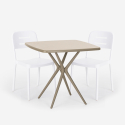 Larum beige havebord sæt: 2 farvede stole og 72x72 cm firkantet bord Pris