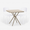 Larum beige havebord sæt: 2 farvede stole og 72x72 cm firkantet bord Pris