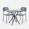 Larum Dark sort havebord sæt 2 farvede stole og 72x72cm firkantet bord Tilbud