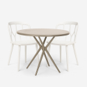 Kento beige havebord møbel sæt: 2 farvede stole og 80 cm rundt bord Udvalg