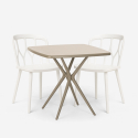 Saiku beige havebord sæt: 2 farvede stole og 72x72 cm firkantet bord Rabatter