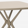 Saiku beige havebord sæt: 2 farvede stole og 72x72 cm firkantet bord 