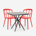 Saiku Dark sort havebord sæt 2 farvede stole og 72x72cm firkantet bord Mængderabat