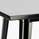 Barbord sæt med 4 farvede Tolix barstole og højt bord 60x60cm Bucket Wood Black 