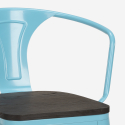 Barbord sæt med 4 farvede Tolix barstole og bord 60x60cm Bucket Wood White 