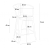 Barbord sæt med 4 farvede barstole og bord 60x60cm Bucket Wood White 