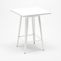 Barbord sæt med 4 farvede barstole og bord 60x60cm Bucket Wood White 