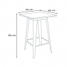 Barbord sæt med 4 farvede barstole og bord 60x60cm Bucket Wood White 
