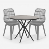 Bardus Dark sort havebord møbel sæt 2 farvede stole og 80cm rundt bord Tilbud