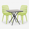Cevis Dark sort havebord sæt 2 farvede stole og 72x72cm firkantet bord Tilbud