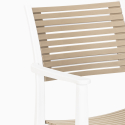 Clue beige havebord sæt: 2 træeffekt stole og 72x72 cm firkantet bord Mængderabat