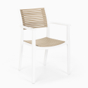 Clue beige havebord sæt: 2 træeffekt stole og 72x72 cm firkantet bord Rabatter