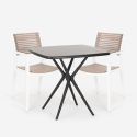 Clue Dark sort have sæt: 2 træeffekt stole og 72x72 cm firkantet bord Udsalg