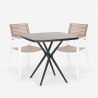 Clue Dark sort have sæt: 2 træeffekt stole og 72x72 cm firkantet bord Udsalg