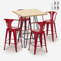 Mason barbord sæt: 4 farvede barstole og 60x60 cm firkantet bord Udvalg