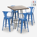 Mason Noix barbord sæt: 4 farvede barstole og 60x60 cm firkantet bord Udsalg