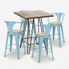 Mason Noix Top Light sæt: 4 farvede barstole og 60x60cm firkantet bord Udvalg