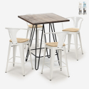 Mason Noix Top Light sæt: 4 farvede barstole og 60x60cm firkantet bord På Tilbud