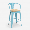 Mason Noix Top Light sæt: 4 farvede barstole og 60x60cm firkantet bord Mål