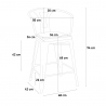 Mason Noix Top Light sæt: 4 farvede barstole og 60x60cm firkantet bord 