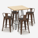 Mason Steel Top barbord sæt: 4 farvede barstole og 60x60 cm stål bord Omkostninger