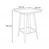 Bruck barbord sæt: 4 farvede industriel barstole og 60x60 cm stål bord 