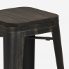 Oudin Noix barbord sæt: 4 børstet effekt barstole og 60x60cm stål bord Mål
