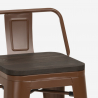 Barbord sæt med 4 farverige barstole og højt stål bord 60x60cm Buch Black 