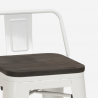 Barbord sæt med 4 farverige barstole og hvidt højt bord 60x60 cm Buch White 