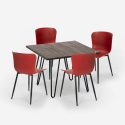 Claw Dark spisebords sæt: 4 farvede stole og 80x80 cm firkantet bord Pris