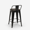 Peaky barbord sæt: 4 farvede industriel barstole og 60x60 cm stål bord 