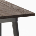 Peaky barbord sæt: 4 farvede industriel barstole og 60x60 cm stål bord 