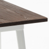 Peaky White hvid barbord sæt: 4 farvede barstole og 60x60 cm stål bord 