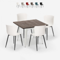 Anvil Light spisebords sæt: 4 farvede stole og 80x80 cm firkantet bord Kampagne