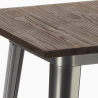 Rough barbord sæt: 4 farvede industriel barstole og 60x60 cm stål bord Mål