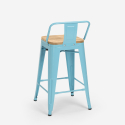 Rough barbord sæt: 4 farvede industriel barstole og 60x60 cm stål bord 