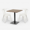 Starter træeffekt cafebord sæt 2 farvede stole og 60cm kvadratisk bord Egenskaber