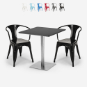 Starter Silver sølv cafebord sæt: 2 stole og 60 cm kvadratisk bord Rabatter