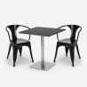 Starter Silver sølv cafebord sæt: 2 stole og 60 cm kvadratisk bord Pris