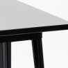 Barbord sæt med 4 vintage barstole og sort stål bord 60x60cm Rush Black Omkostninger