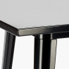 Barbord sæt med 4 vintage barstole og sort stål bord 60x60cm Rush Black Køb