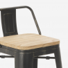Barbord sæt med 4 vintage barstole og hvidt stål bord 60x60cm Rush White Valgfri