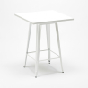 Barbord sæt med 4 vintage barstole og hvidt stål bord 60x60cm Rush White Pris