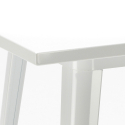 Barbord sæt med 4 vintage barstole og hvidt stål bord 60x60cm Rush White Køb