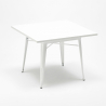 State White spisebords sæt: 4 stole og 80x80 cm firkantet stål bord 