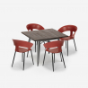 Reeve spisebords sæt: 4 farvet stole og 80 x 80 cm firkantet stål bord Omkostninger